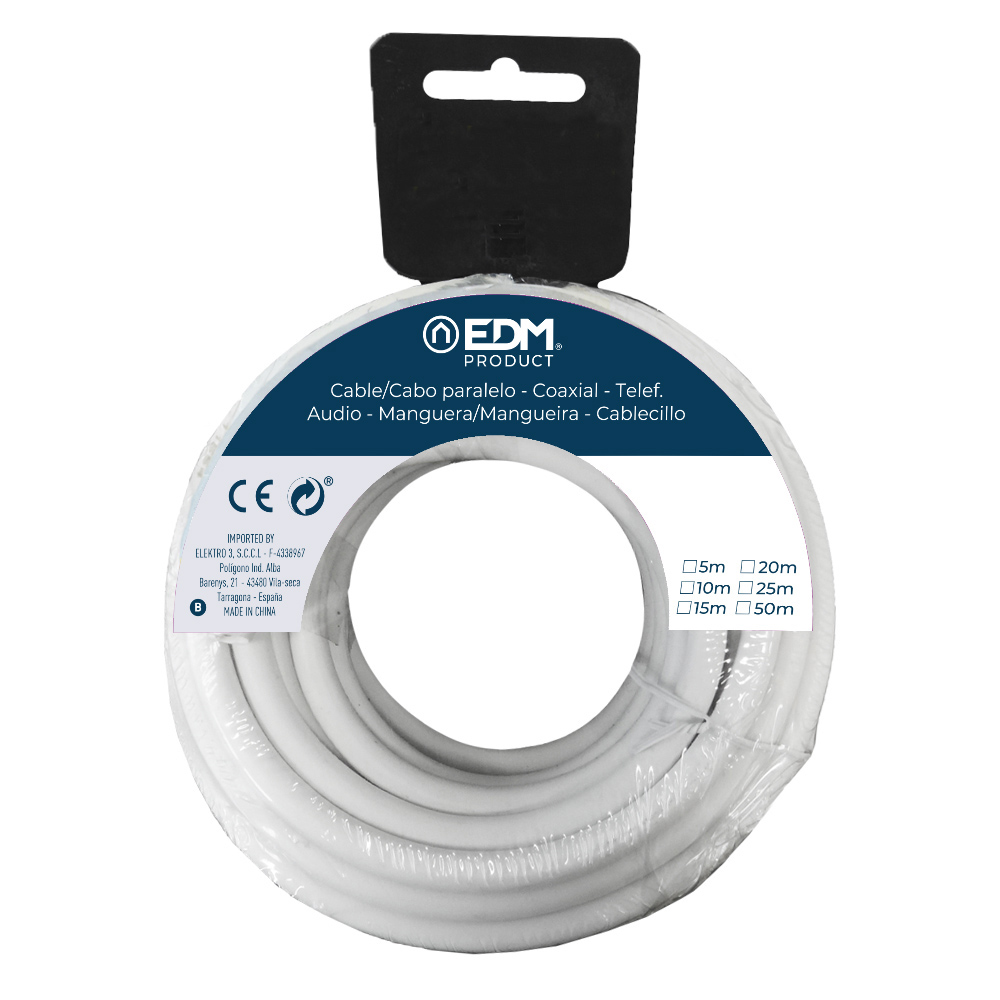 CARRETE CABLE COAXIAL APANTALLADO ALUMINIO 10m EDM