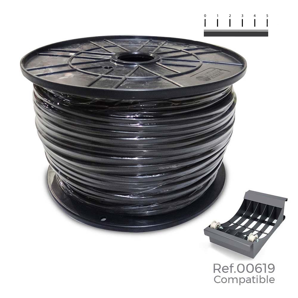 CARRETE CABLE MANGUERA ACRILICA 1KV NEGRA 3x4mm 100m (BOBINA GRANDE Ø400x200mm)