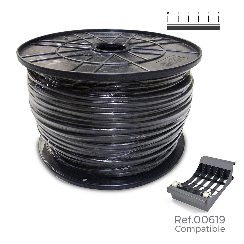 CARRETE CABLE MANGUERA H05VV-F , NEGRA 2x1mm 400m (BOBINA GRANDE Ø400x200mm)