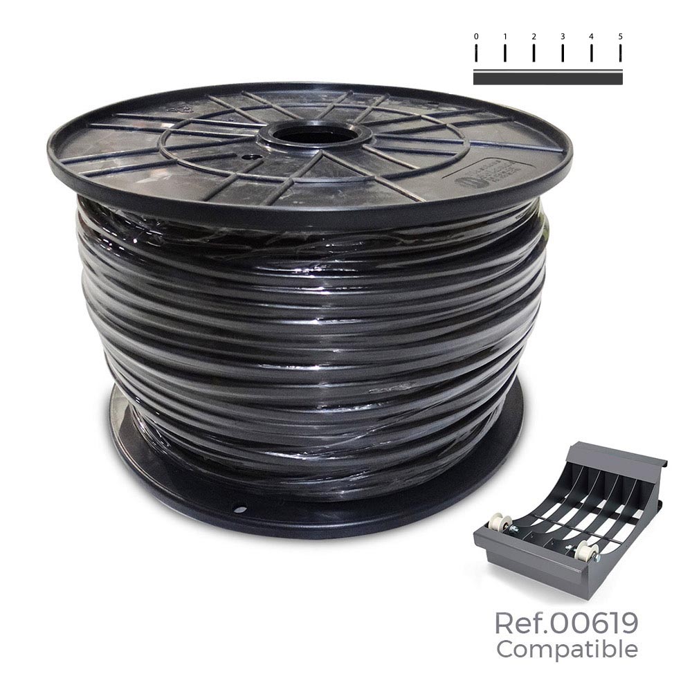 CARRETE CABLE MANGUERA H05VV-F , NEGRA 3x1mm 300m (BOBINA GRANDE Ø400x200mm)