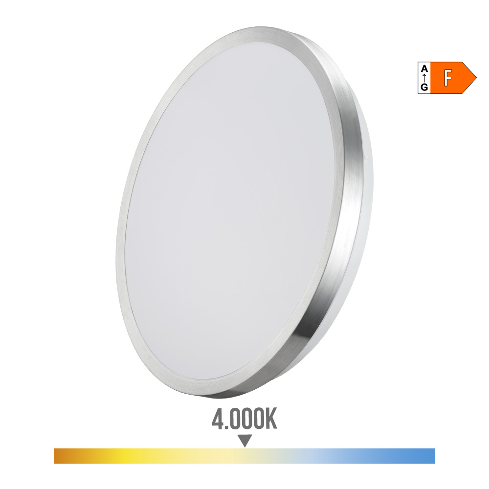 APLIQUE SUPER LED DE SUPERFICIE 12W 1160lm 4000K Ø26x4,5cm MARCO CROMADO EDM