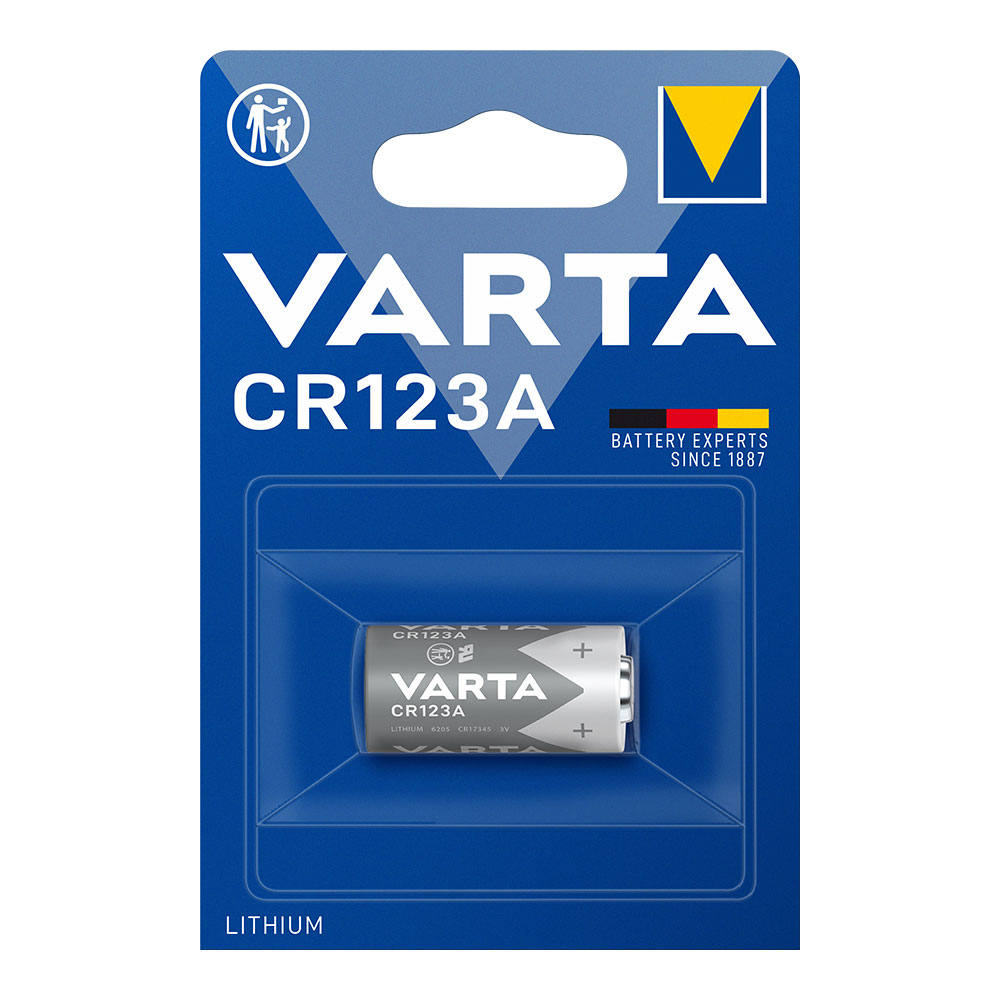 PILA VARTA LITHIUM CR123A 3V (BLISTER 1 unid.) Ø17x34,5mm