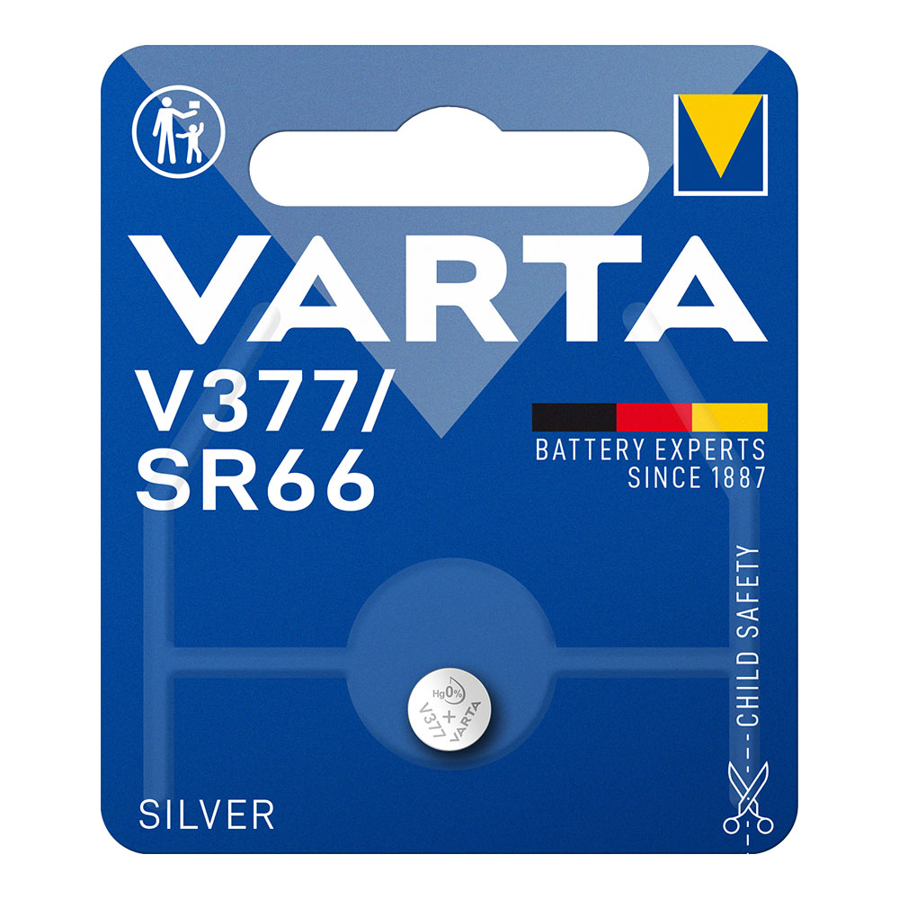 MICRO PILA DE BOTON VARTA SILVER SR66 - V377 1,55V (BLISTER 1 unid.) Ø6,8x2,5mm