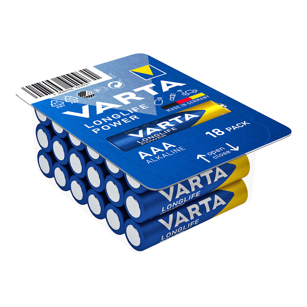 PILA VARTA LONGLIFE POWER AAA - LR03 CAJA 18 unid. Ø10,5x44,5mm