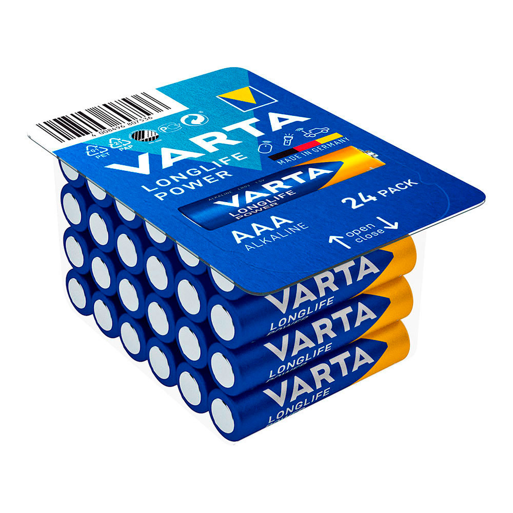 PILA VARTA LONGLIFE POWER AAA - LR03 CAJA 24 unid. Ø10,5x44,5mm