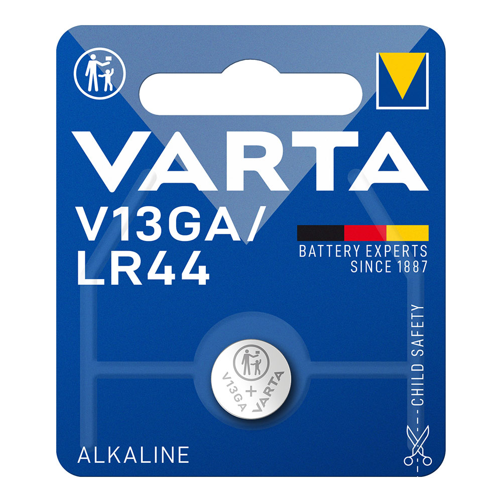 PILA VARTA LR44 - V13GA 1.5V ALKALINA (BLISTER 1 unid.) Ø11,6x5,4mm