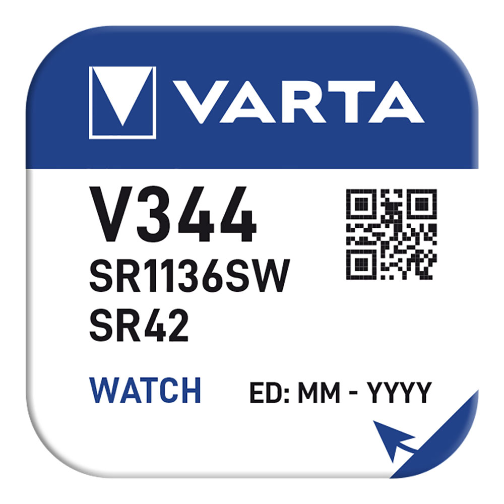 PILA DE BOTON SR42 - V344 VARTA 105 mAh (BLISTER 1 unid.) Ø11,6x3,6mm