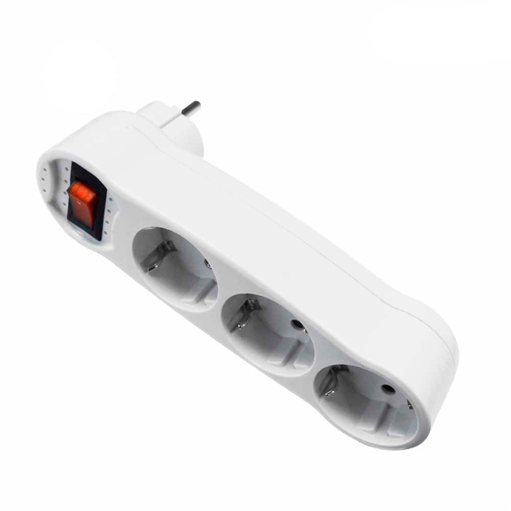 CLAVIJA TRIPLE T/TL CON INTERRUPTOR 16A 4,8mm (RETRACTILADA) EDM