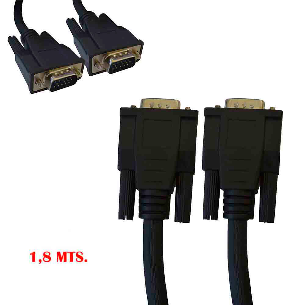 CONEXION SUPER VGA MACHO MACHO 1,80m