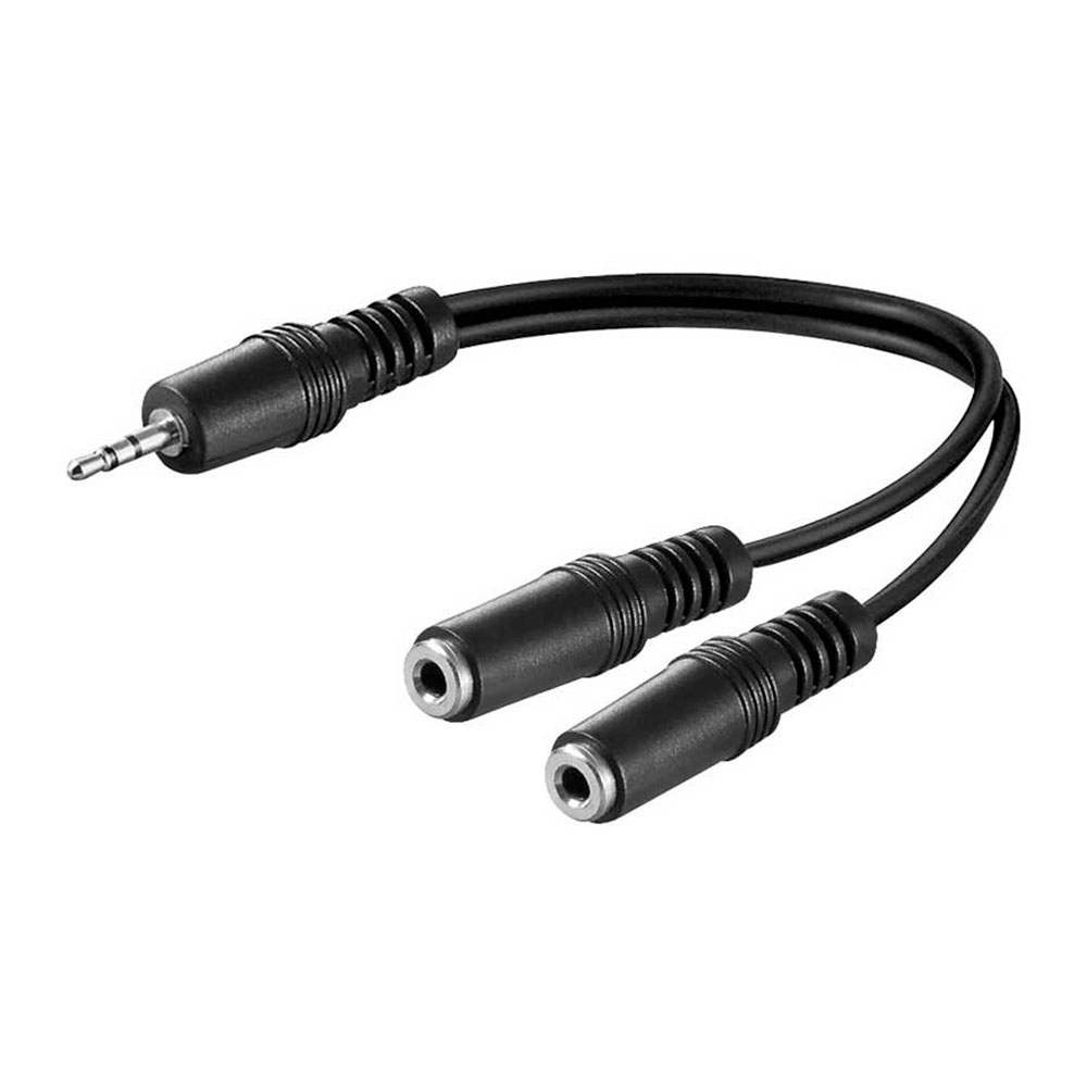 CABLE 20cm ADAPTADOR AUDIO 1m A 2H JACK 3,5 STEREO LOGILINK