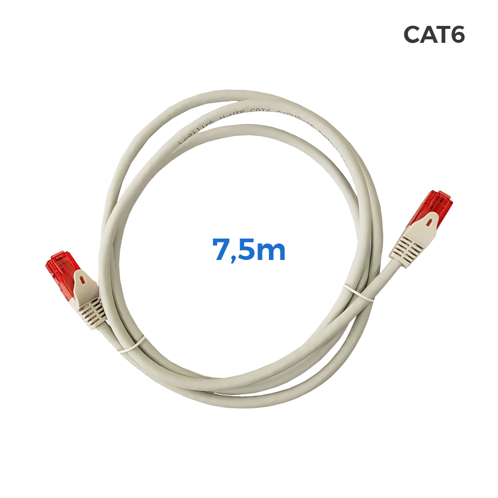 CABLE UTP CAT.6 LATIGUILLO RJ45 COBRE LSZH GRIS 7,5m