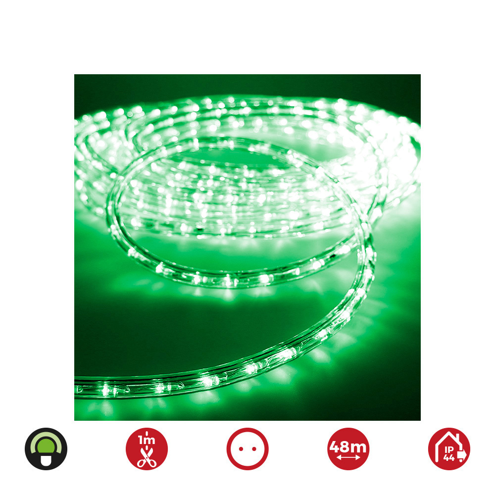 TUBO FLEXILED 2 VIAS FIJO 48m. 30LEDS/m VERDE EDM