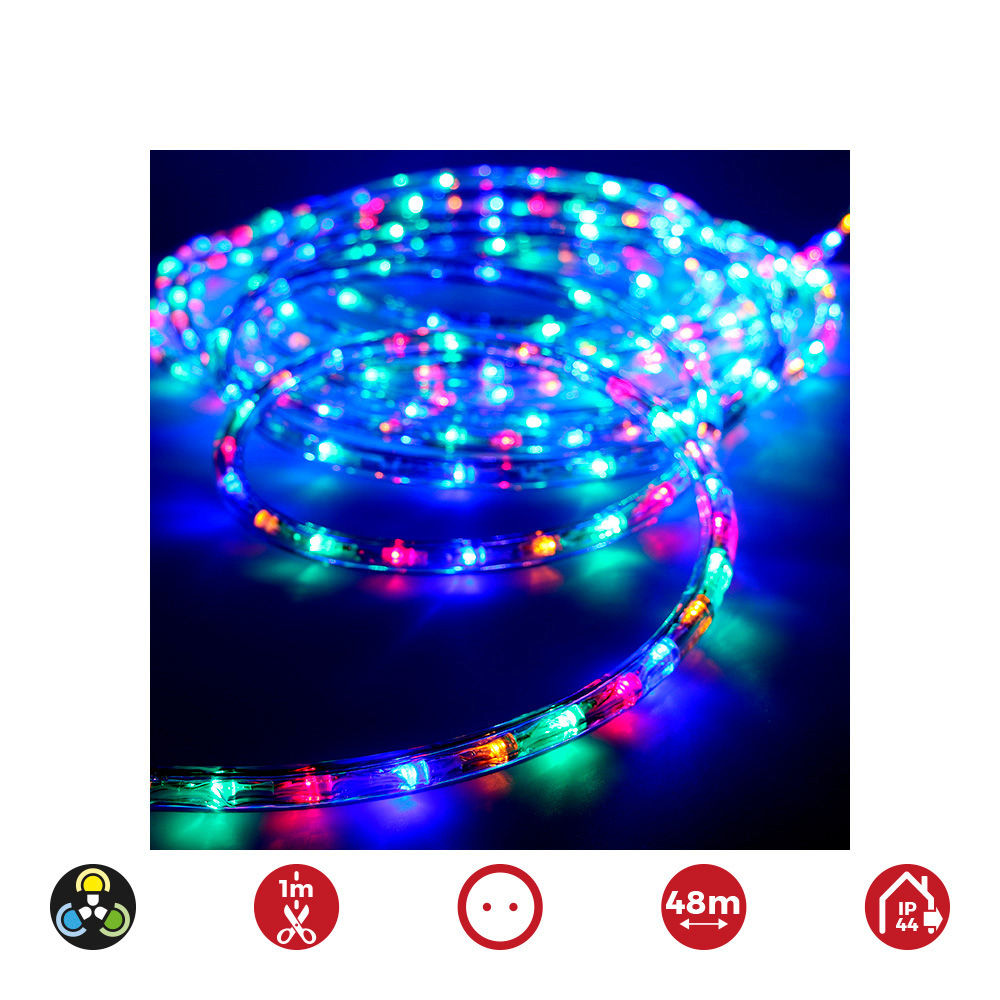 TUBO FLEXILED 2 VIAS FIJO 48m. 30 LEDS/m MULTICOLOR