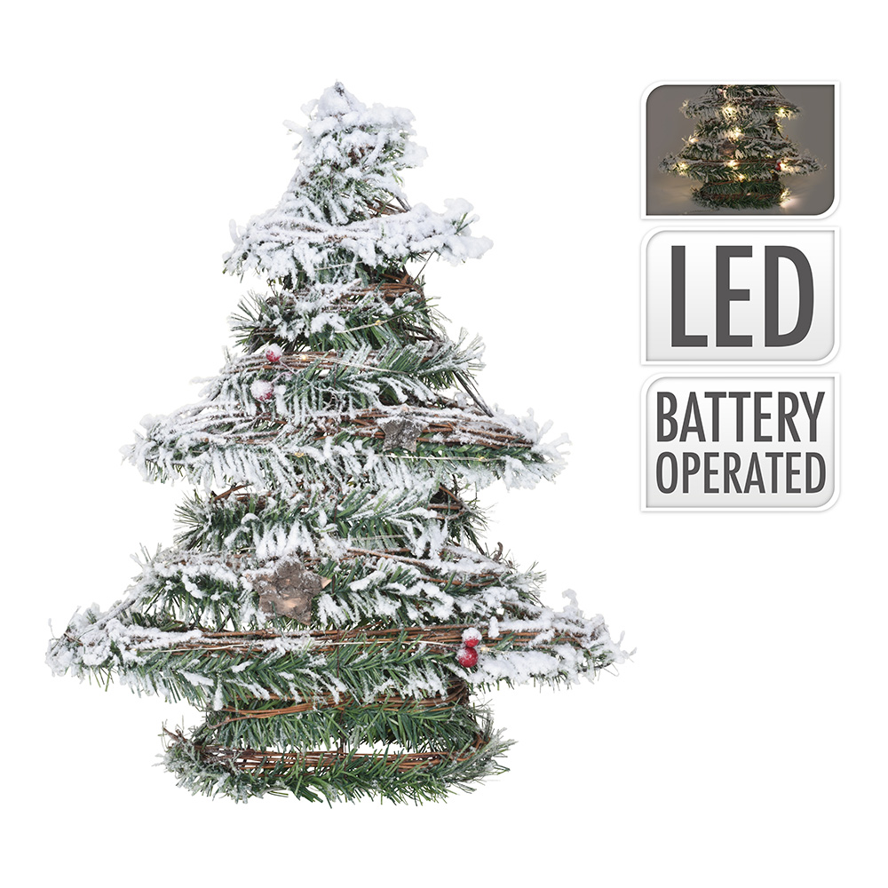 ARBOL DE NAVIDAD DE RATTAN CON LEDS 40cm