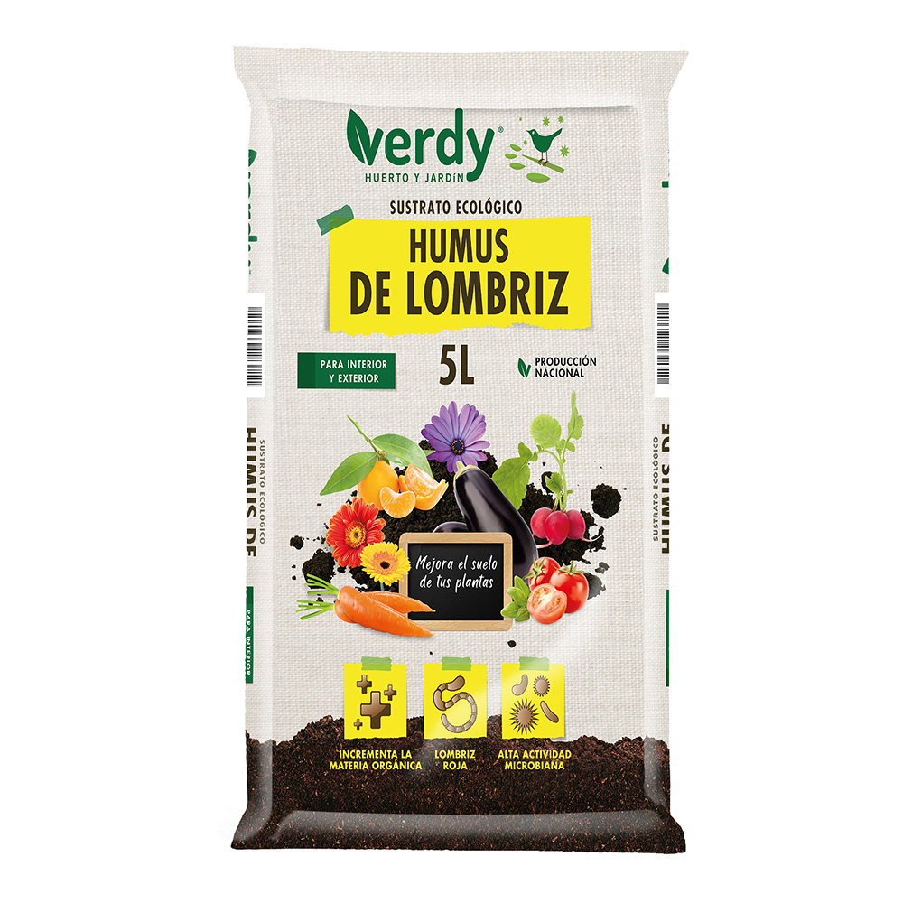 SUSTRATO HUMUS DE LOMBRIZ 5 L VERDY