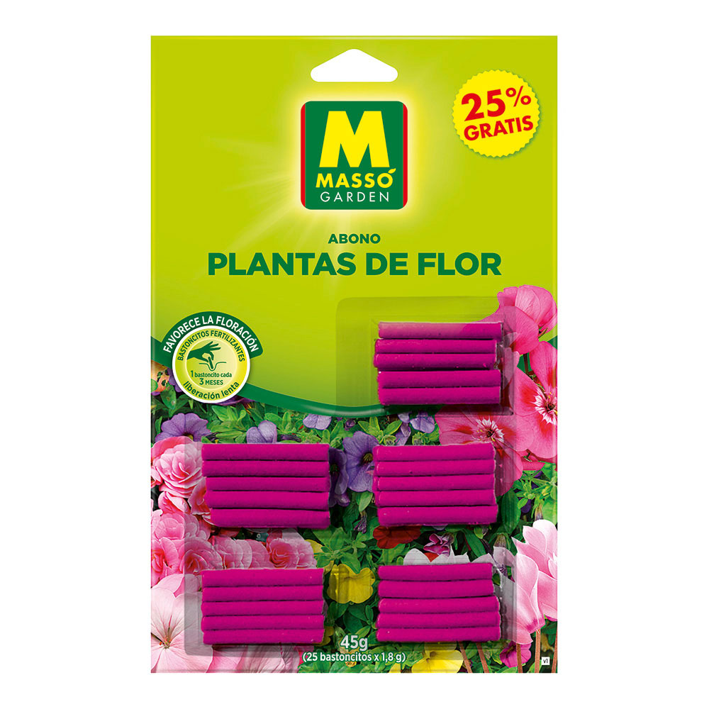 BASTONCITOS FERTILIZANTES PARA PLANTAS DE FLOR 45g. 231101 MASSÓ