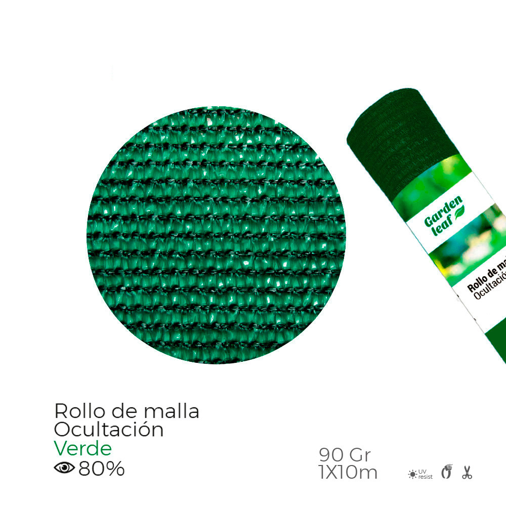 MALLA PLEGADA DE OCULTACION COLOR VERDE 90g 1x10m EDM