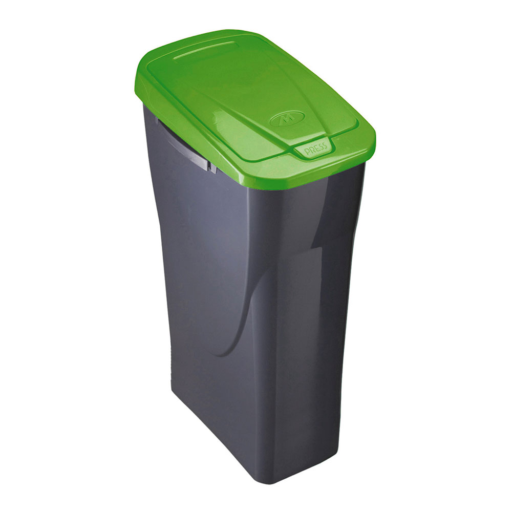 CUBO 15 LITROS ECOBIN CON TAPA COLOR NEGRO/VERDE 21,5x31x42cm MONDEX