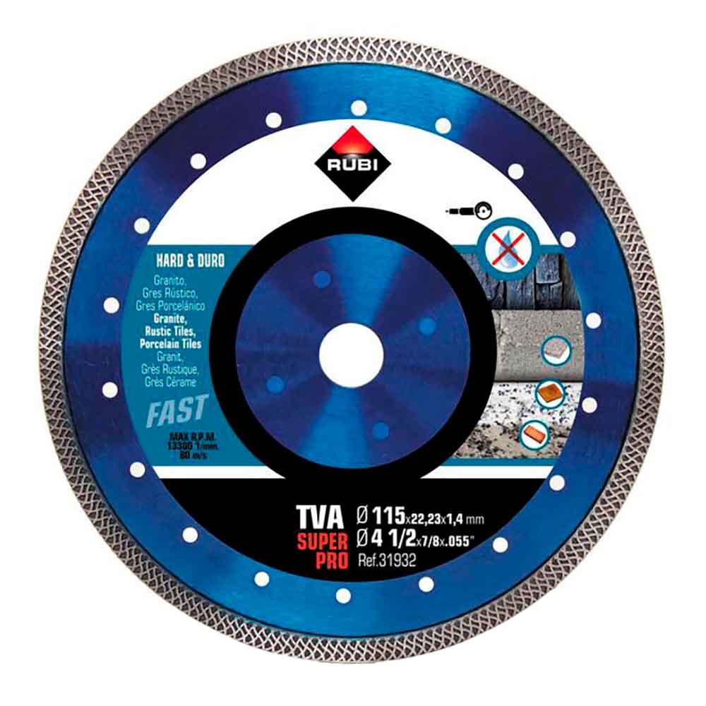 DISCO DIAMANTE TVA Ø115mm SUPERPRO 31932 RUBI