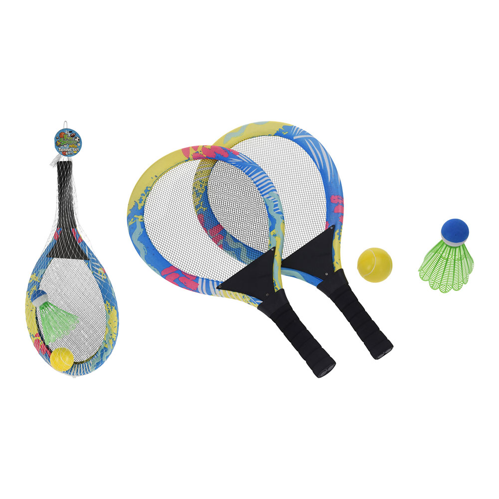 SET DE 2 RAQUETAS CON PELOTA DE TENIS Y BADMINTONG