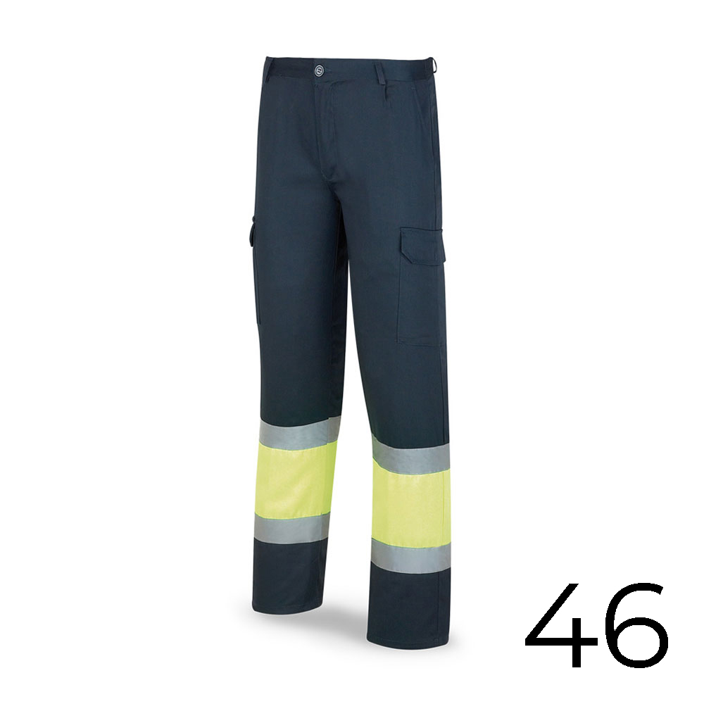 PANTALON POLIESTER/ALGODÓN BICOLOR ALTA VISIBILIDAD AZUL/AMARILLO TALLA 46 388PFXYFA/46 MARCA