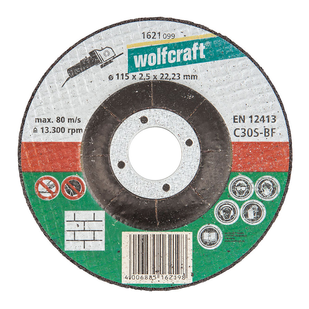 DISCO DE CORTE PARA PIEDRA Ø115x2,5x22,23mm. 1621099 WOLFCRAFT