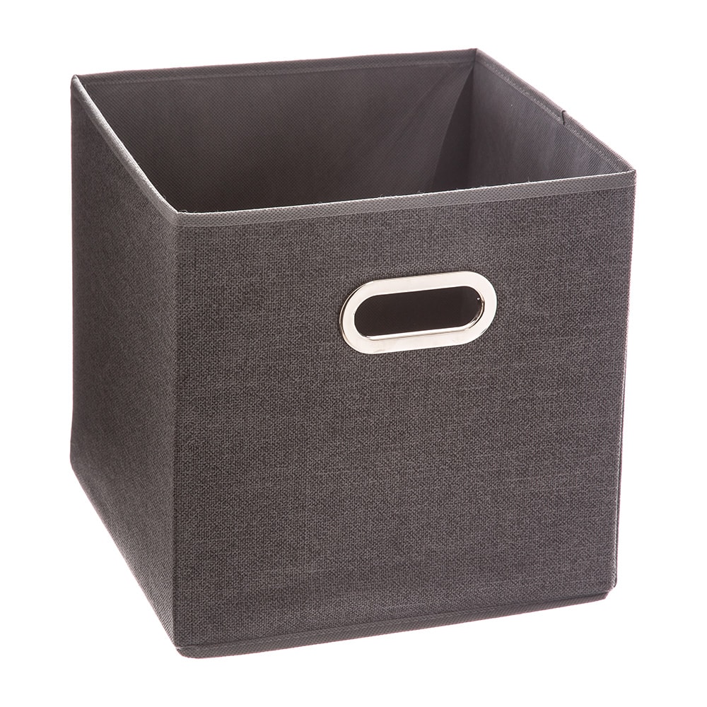 CAJA ORGANIZADORA COLOR GRIS OSCURO PARA ESTANTERIA 31x31cm