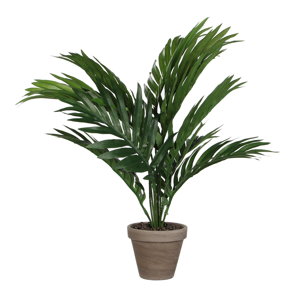 PALMERA AMARILLA O ARECA PVC CON MACETA GRIS 46x46x42cm