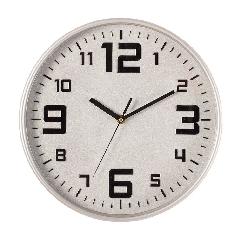 RELOJ COLOR PLATA Ø30cm