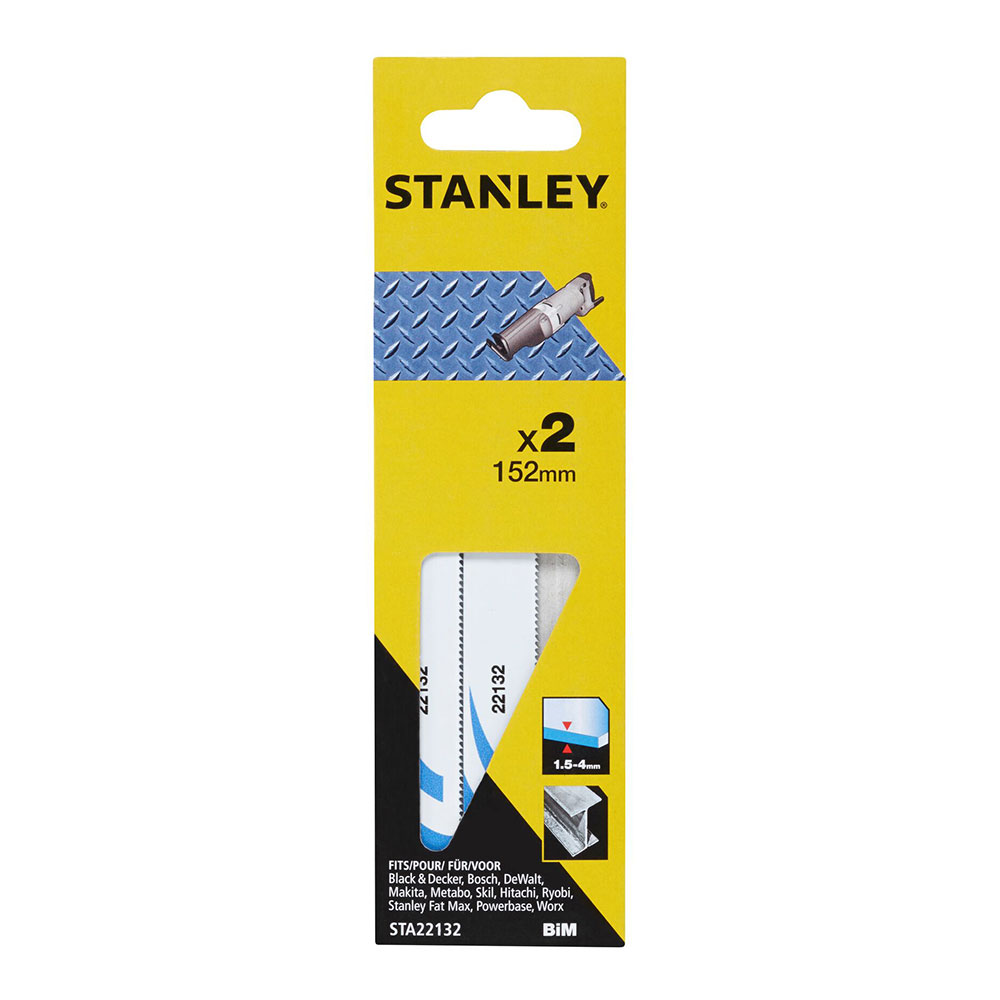 PACK 2 HOJAS DE SIERRA DE SABLE 15,2cm METAL FINO STA22132-XJ STANLEY