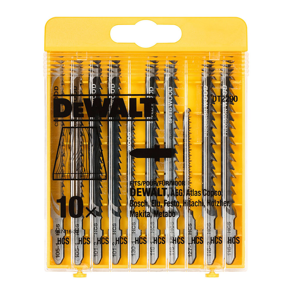 SET DE 10 HOJAS DE SIERRA DE CALAR PARA MADERA DT2290-QZ DEWALT