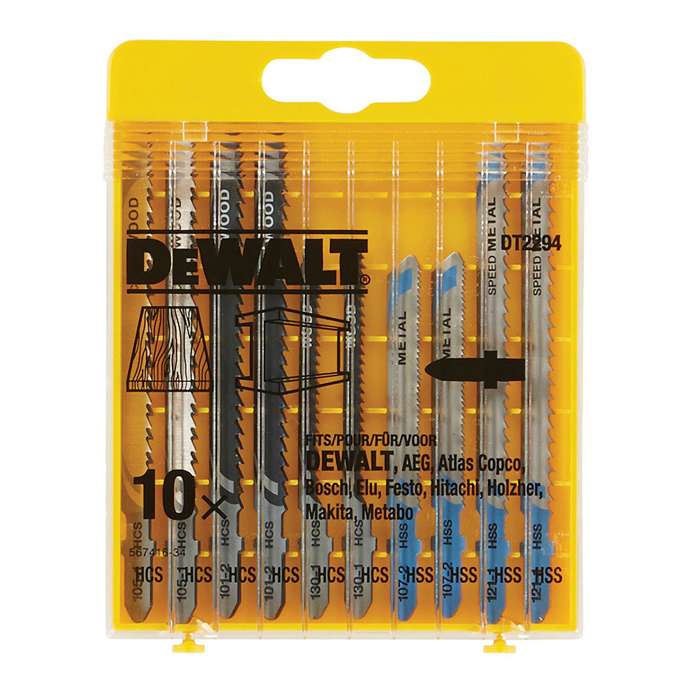 SET DE 10 HOJAS DE SIERRA DE CALAR PARA MADERA Y METAL DT2294-QZ DEWALT