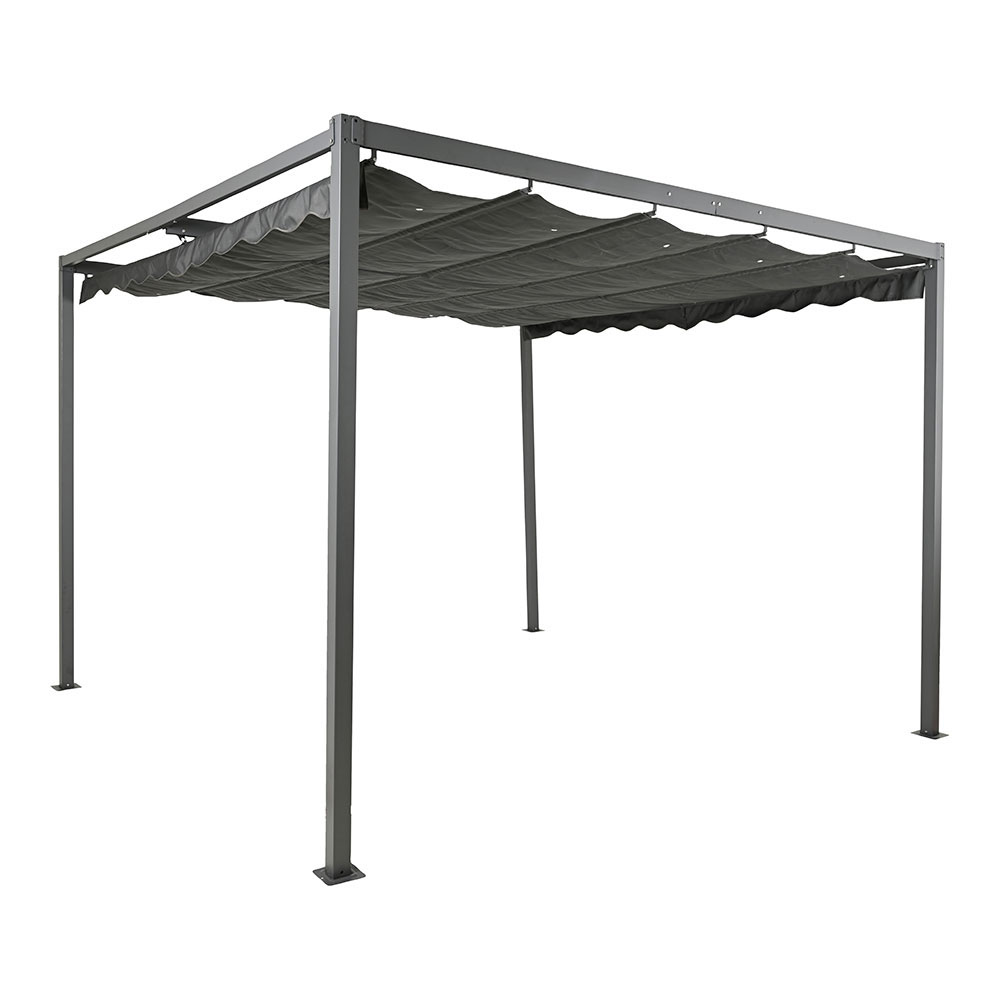 PÉRGOLA PARA EXTERIOR 300x300x220cm GRIS ANTRACITA 891705