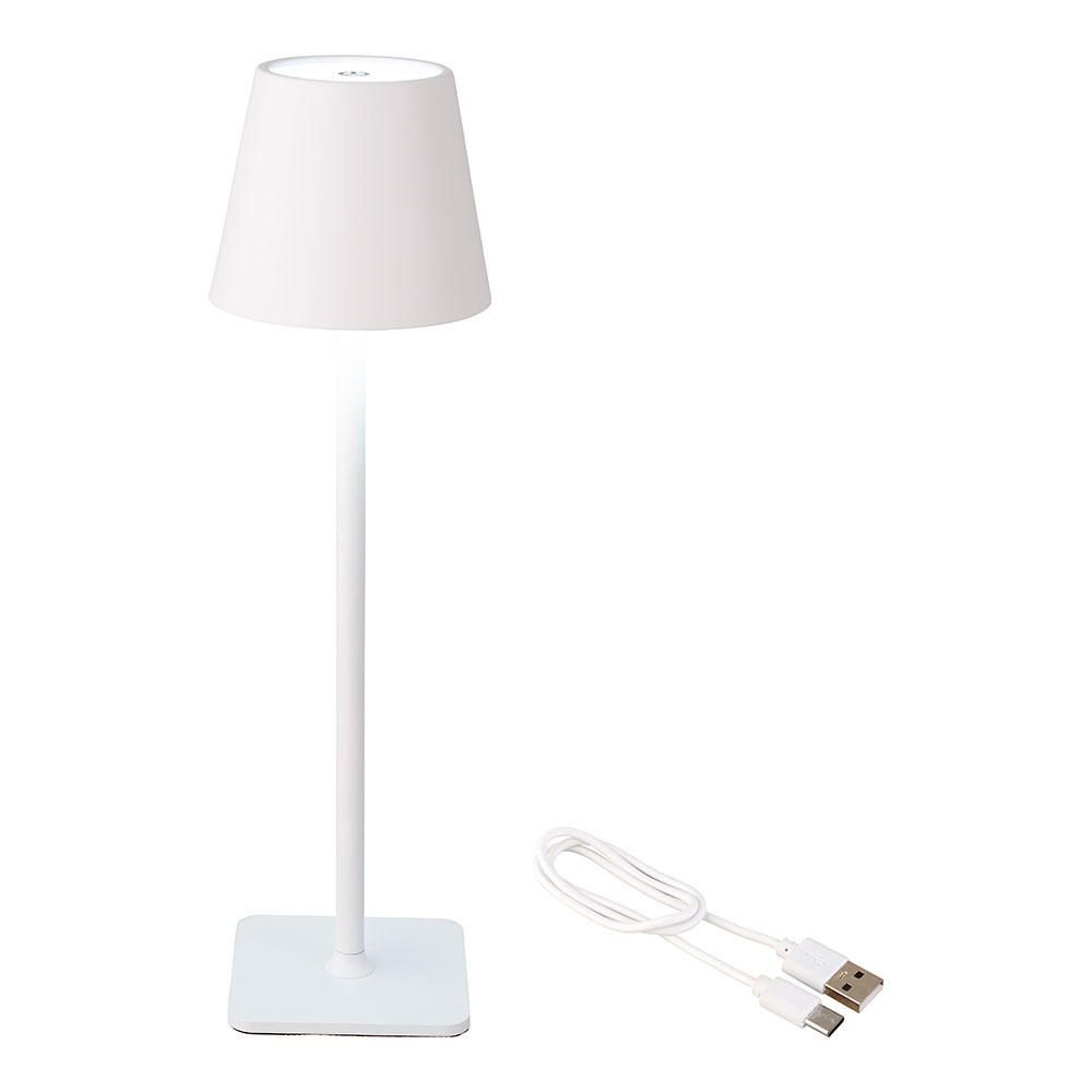 LÁMPARA LED DE MESA COLOR BLANCO PARA EXTERIOR Y INTERIOR 37cm REGARCABLE 894378