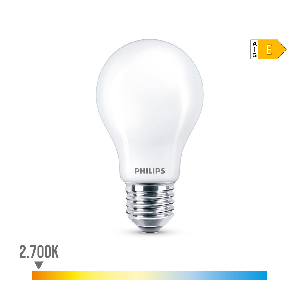 BOMBILLA STANDARD LED E27 8,5W 1.055lm 2700K LUZ CALIDA Ø6x10,4cm. PHILIPS