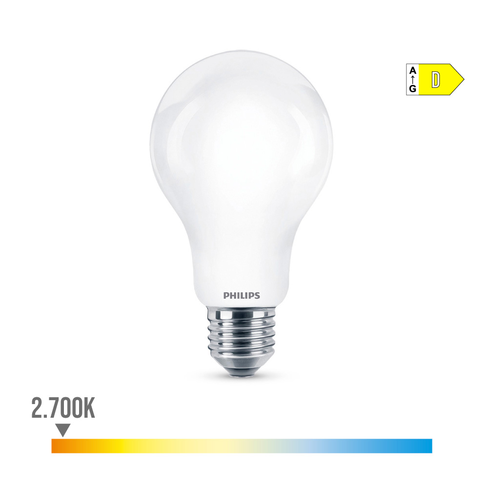 BOMBILLA STANDARD LED E27 13W 2000lm 2700K LUZ CALIDA Ø7x12,1cm. PHILIPS