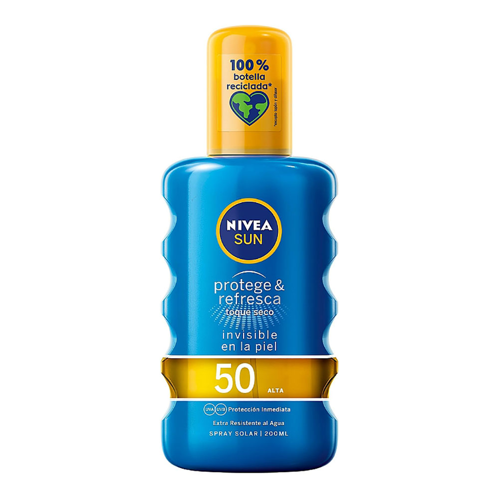 LOCIÓN SOLAR INVISIBLE NIVEA SUN F50 SPRAY PROTEGE Y REFRESCA 200ML