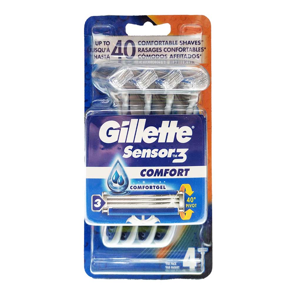 MAQUINILLAS DE AFEITAR GILLETE SENSOR3 CONFORT 4 unid.