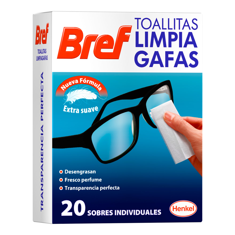 LIMPIAGAFAS BREF TOALLITAS 20 unid. (SOBRES INDIVIDUALES)