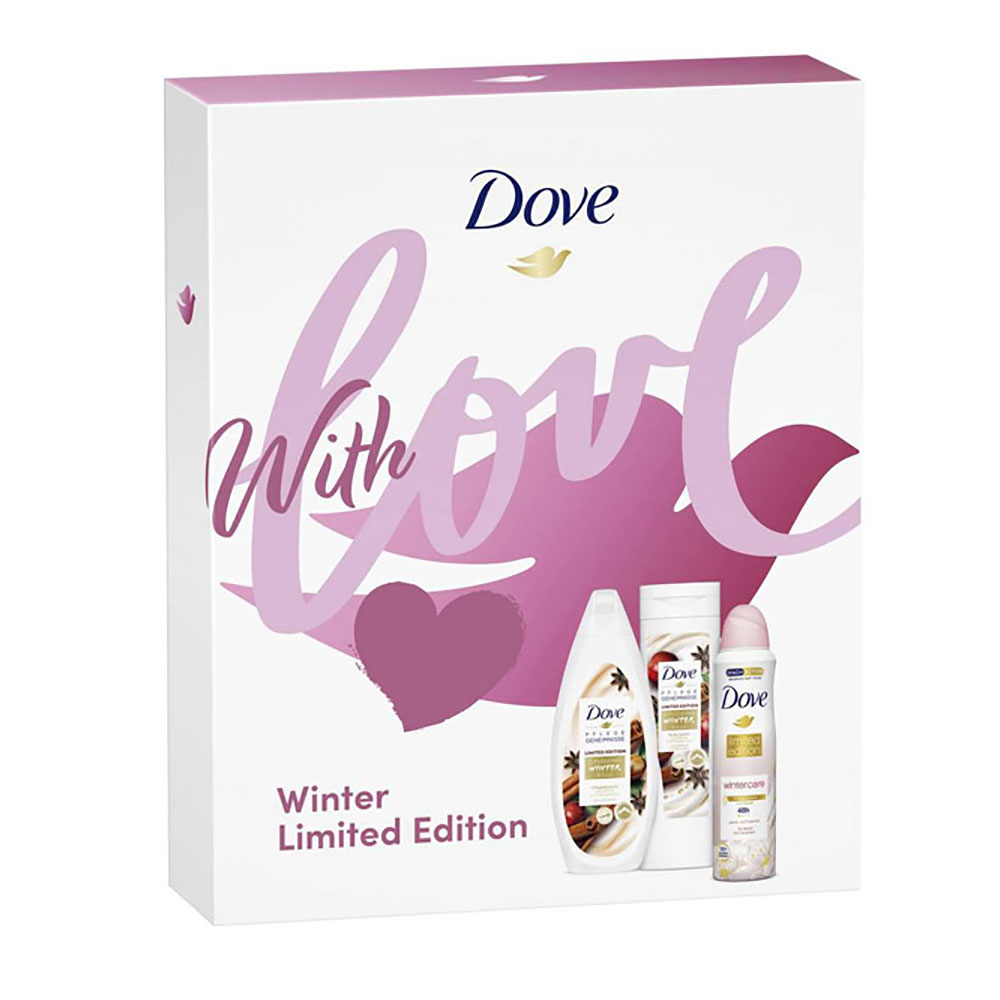 ESTUCHE DOVE LOVE WINTER 3 PIEZAS DES SP 150+GEL 250+ LECHE 250