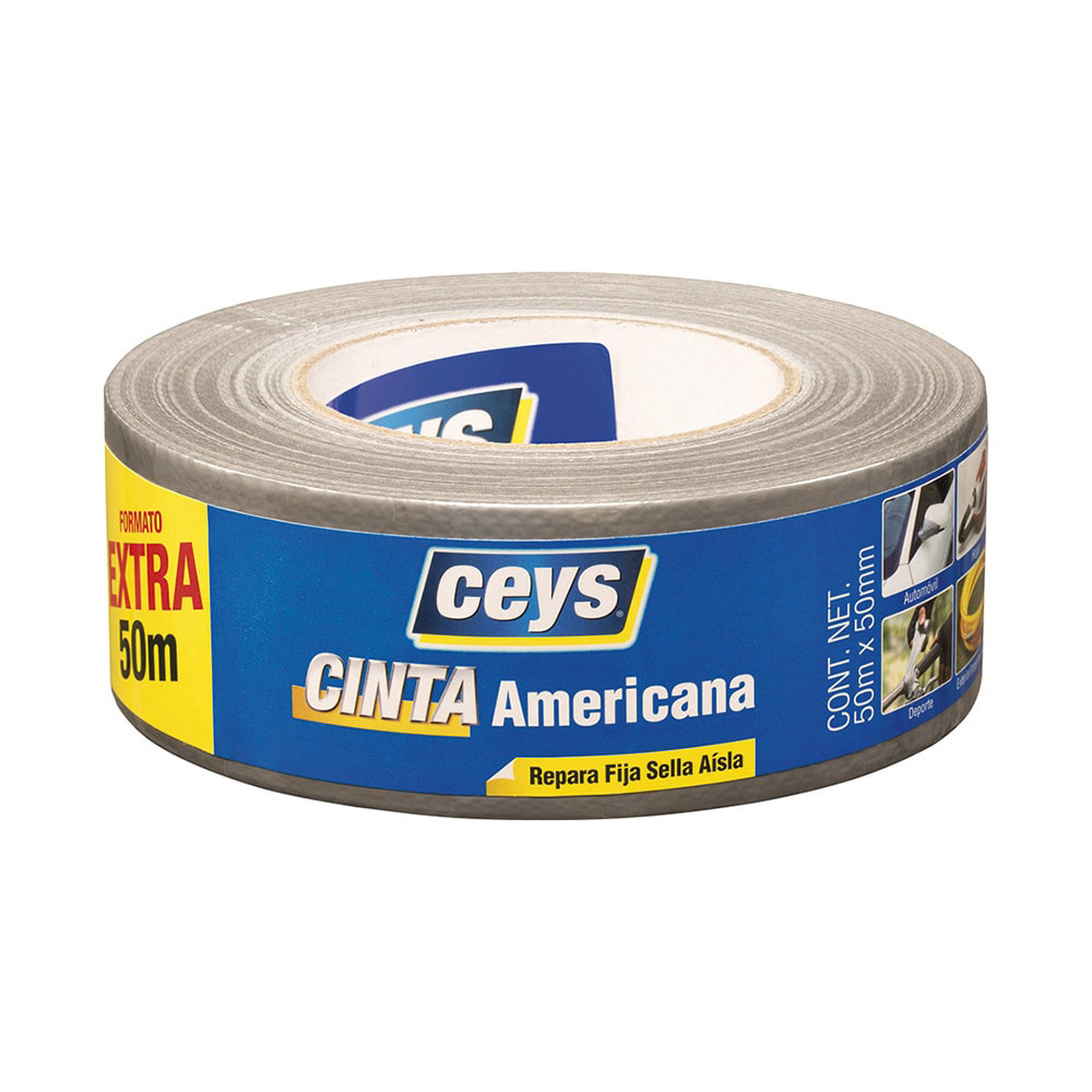 CEYS CINTA AMERICANA PLATA ROLLO 50m x 50mm 507609