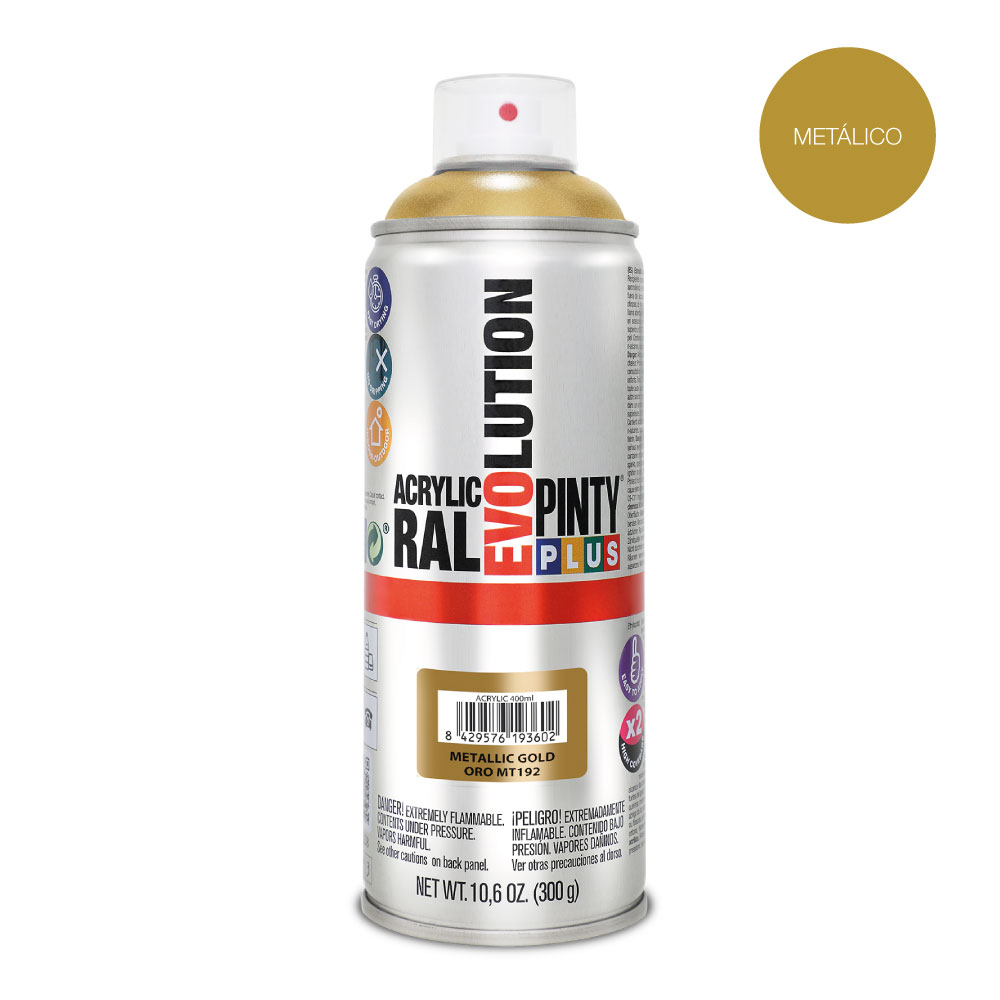 PINTURA EN SPRAY PINTYPLUS EVOLUTION METALIZADA 520cc ORO MT192