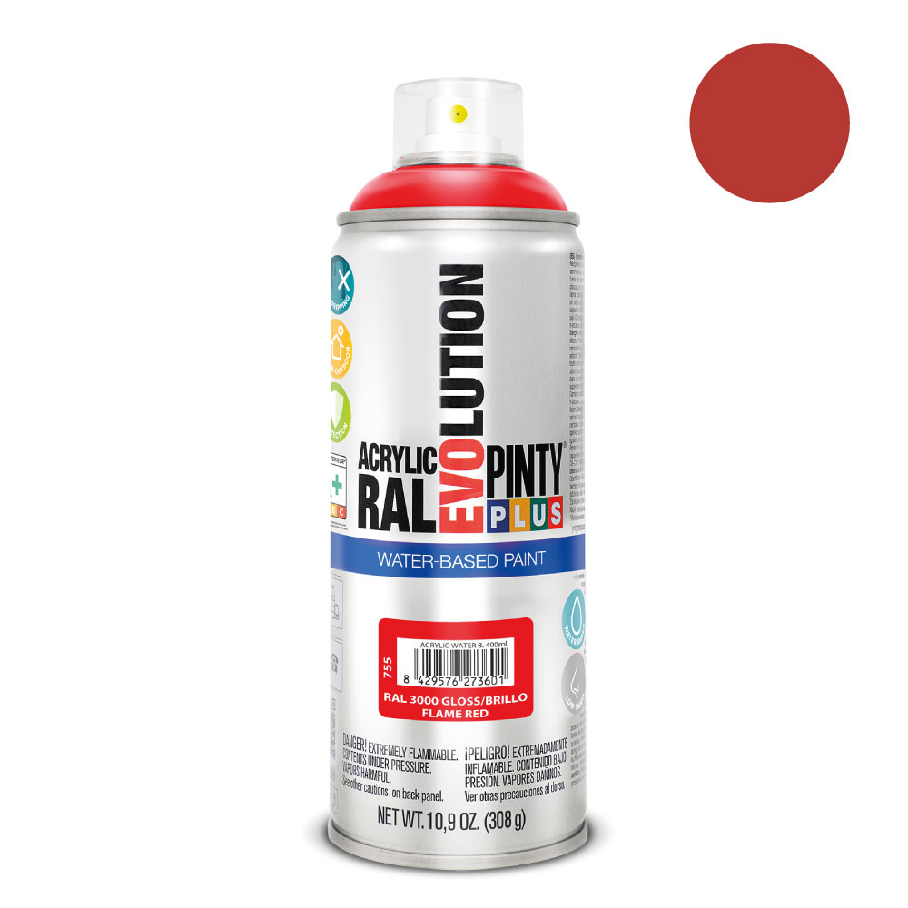 PINTURA EN SPRAY PINTYPLUS EVOLUTION WATER-BASED 520cc RAL 3000 ROJO VIVO