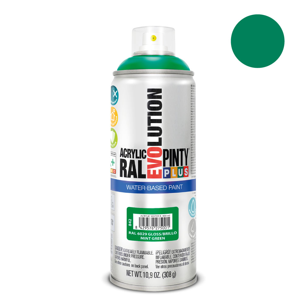 PINTURA EN SPRAY PINTYPLUS EVOLUTION WATER-BASED 520cc RAL 6029 VERDE MENTA