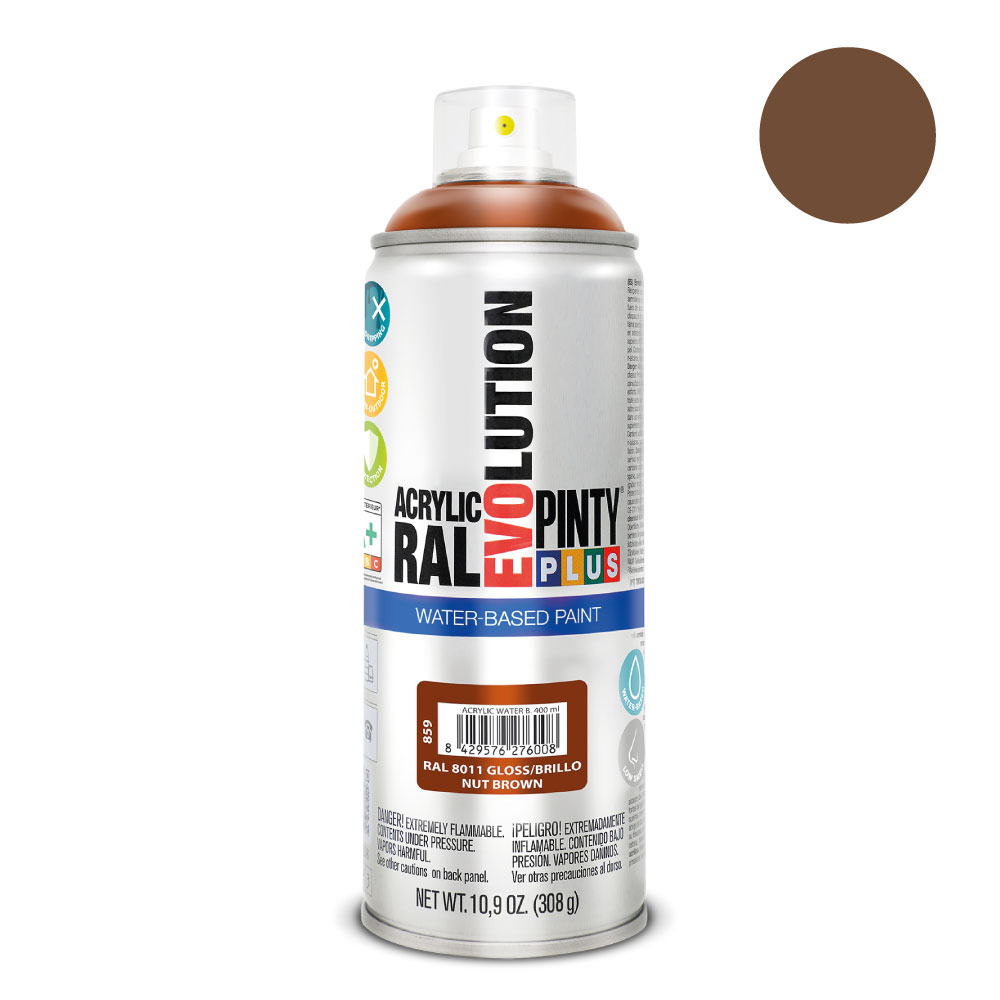 PINTURA EN SPRAY PINTYPLUS EVOLUTION WATER-BASED 520cc RAL 8011 PARDO NUEZ