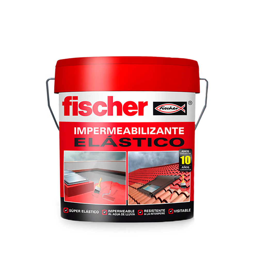 IMPERMEABILIZANTE ELASTICO 4L ROJO 547157 FISCHER