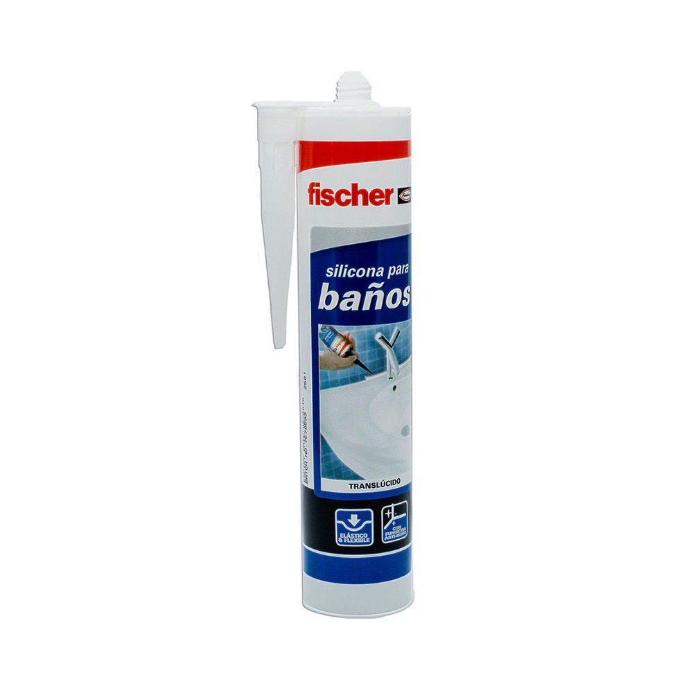 SILICONA SANITARIOS TRANSPARENTE 300ml 20818 FISCHER