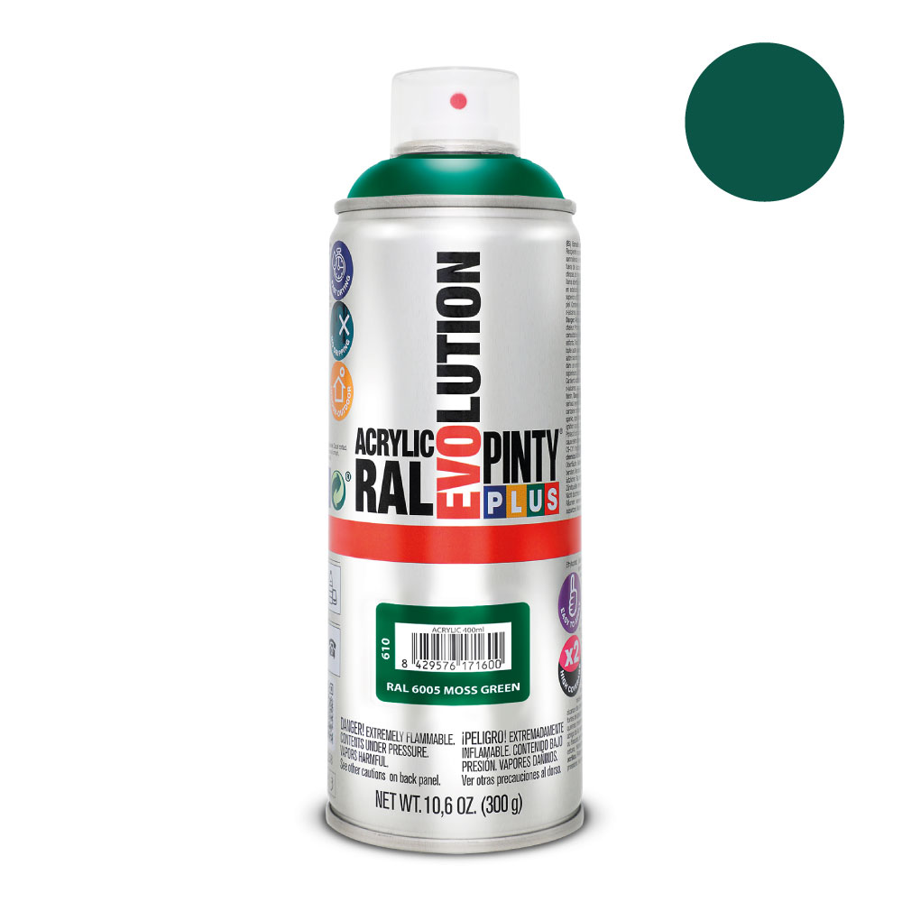 PINTURA EN SPRAY PINTYPLUS EVOLUTION 520cc RAL 6005 VERDE MUSGO