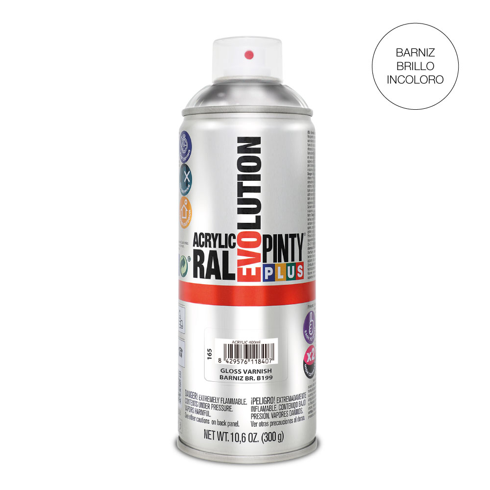 PINTURA EN SPRAY PINTYPLUS EVOLUTION 520cc B199 BARNIZ BRILLO