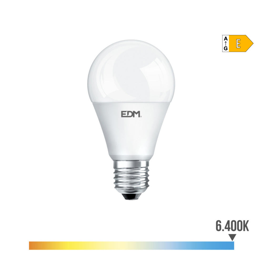 BOMBILLA STANDARD LED E27 20W 2200lm 6400K LUZ FRIA Ø6,5x12,4cm EDM